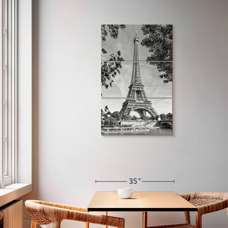 Lilie Eiffel Tower And River Seine, 57" H x 36" W