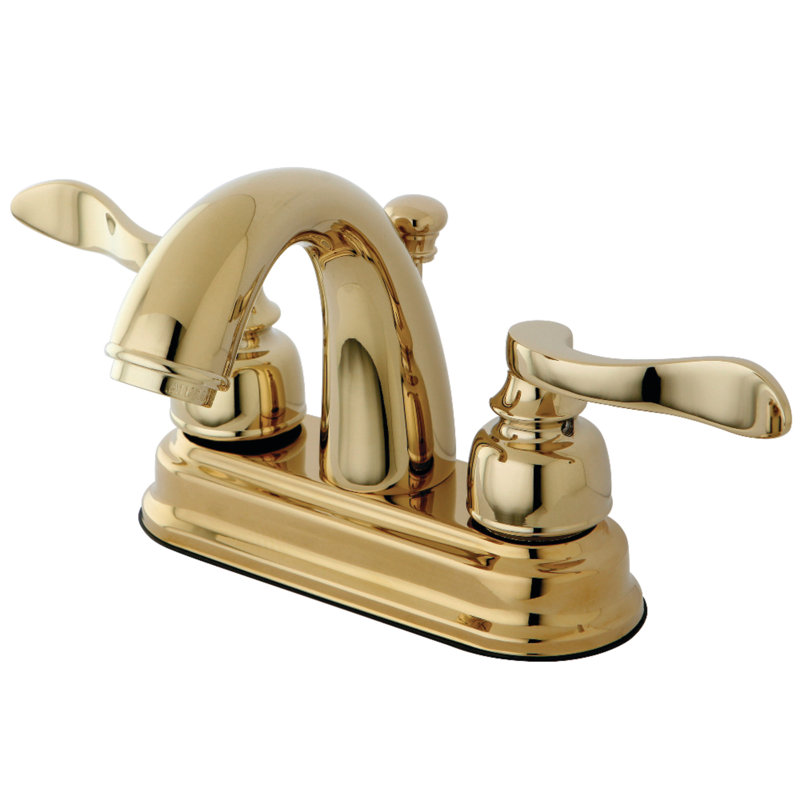 NuWave French Centerset Bathroom Faucet with Drain Assembly, Polished Brass