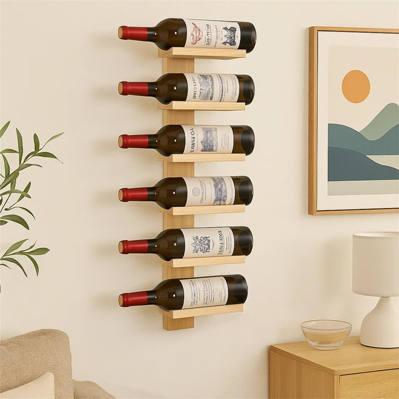 Open Shelving Wine Bottle Rack Brown