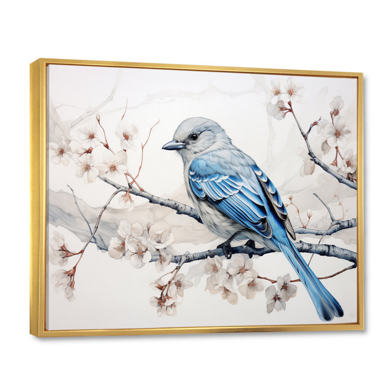 «Bird On The Brink II», reproduction d'art sur toile, H 34 po x l 44 po x P 1,5 po, Cadre flottant doré