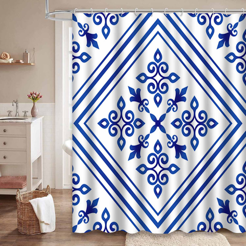 Rideau de douche avec 12 crochets, L 72 po x l 84 po