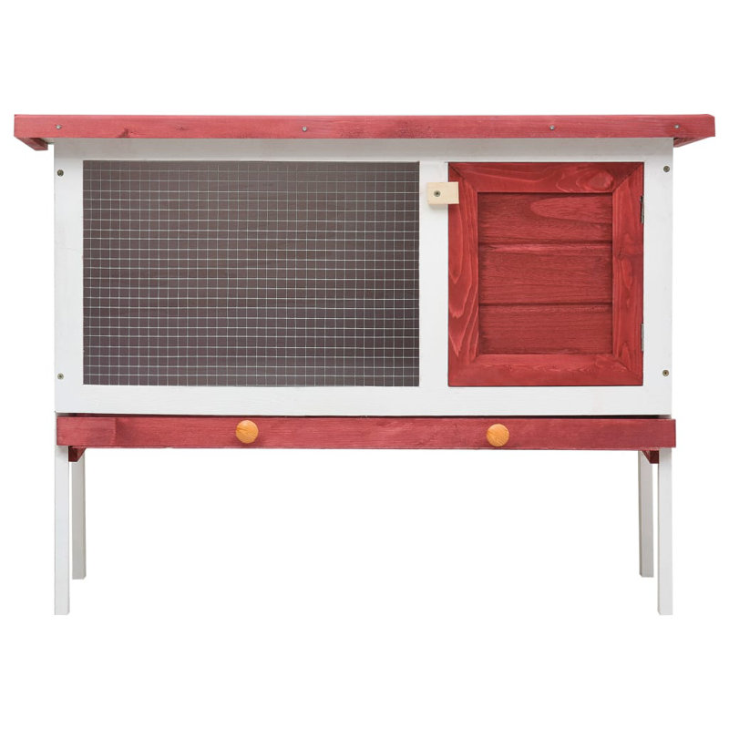 Rudy Weather Resistant Rabbit Hutch, Red