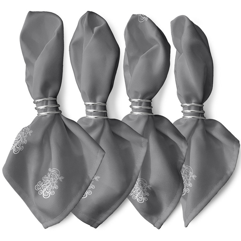 Ensemble de serviettes 4 pièces Santa Baby, L 18 po x L 18 po, Gris