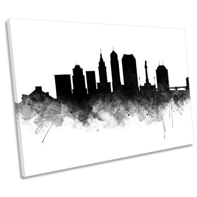 Cleveland Abstract City Skyline - Wrapped Canvas Print