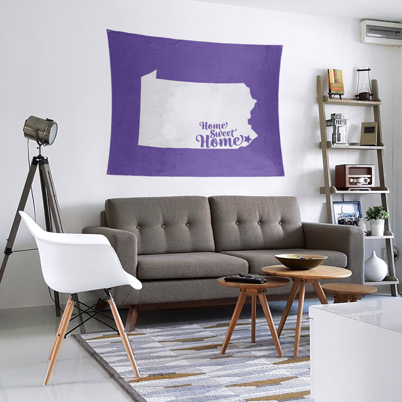 Tapisserie Home Sweet Philadelphia, H 60 po x l 51 po, Mauve