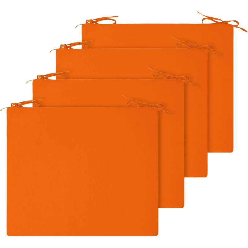 Outdoor  Seat Cushion (Set of 4) 18.5"Wx16"Dx3"H, Orange