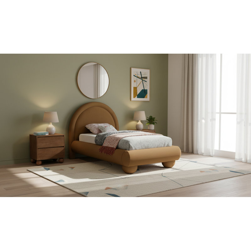 Madrid Velvet Bed, Twin, Saddle Velvet