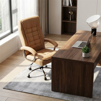 Executive Office Chair，High Back PU Leather Desk Chair, Ergonomic Swivel Computer Chair