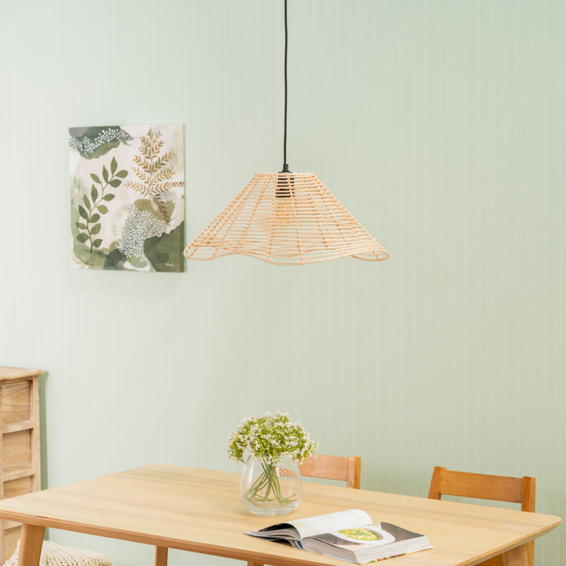 23 cm H Round Pendant Shade ( Clip On ) in Beige