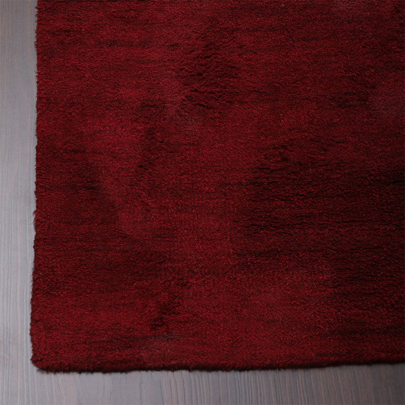 Erelina HAND KNOTTED LOOM SILK ECO-FRIENDLY AREA RUGS  - Dark Red Color | Solid Design | Area Rugs for living room, Bedroom