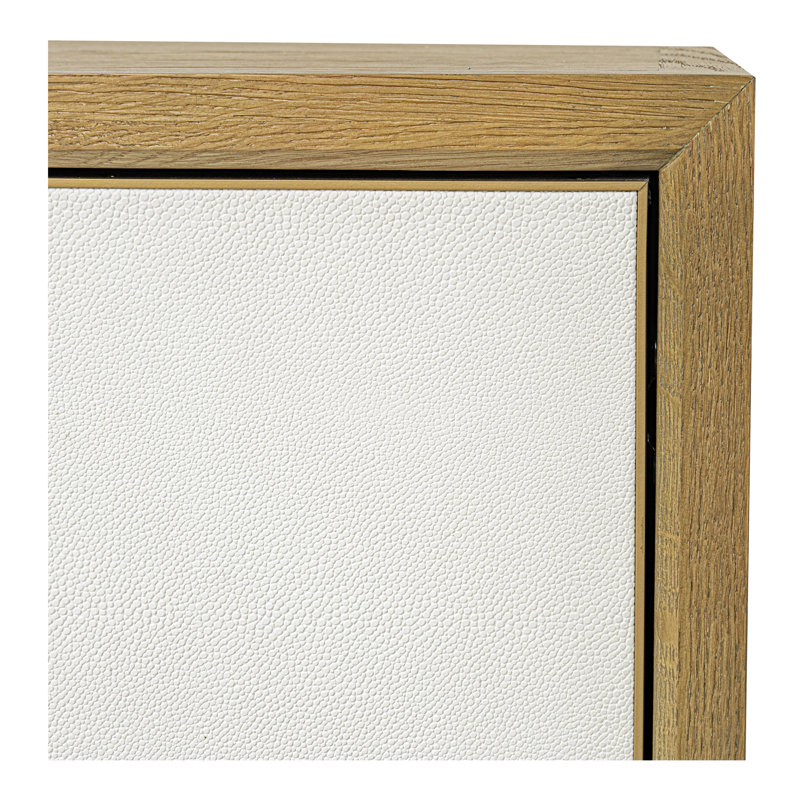 Marcelle 80'' W Solid Wood Sideboard, Brown/White
