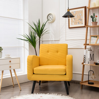 Upholstered Linen Blend Accent Chair