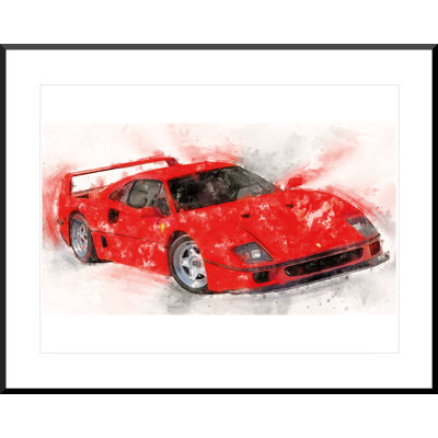 Red Classic Supercar - Single Picture Frame Painting on Wood