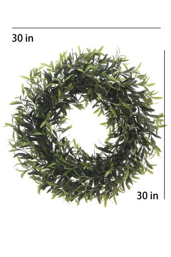 30" Artificial Olive Leaf Wreath, 10 in x 30 in
