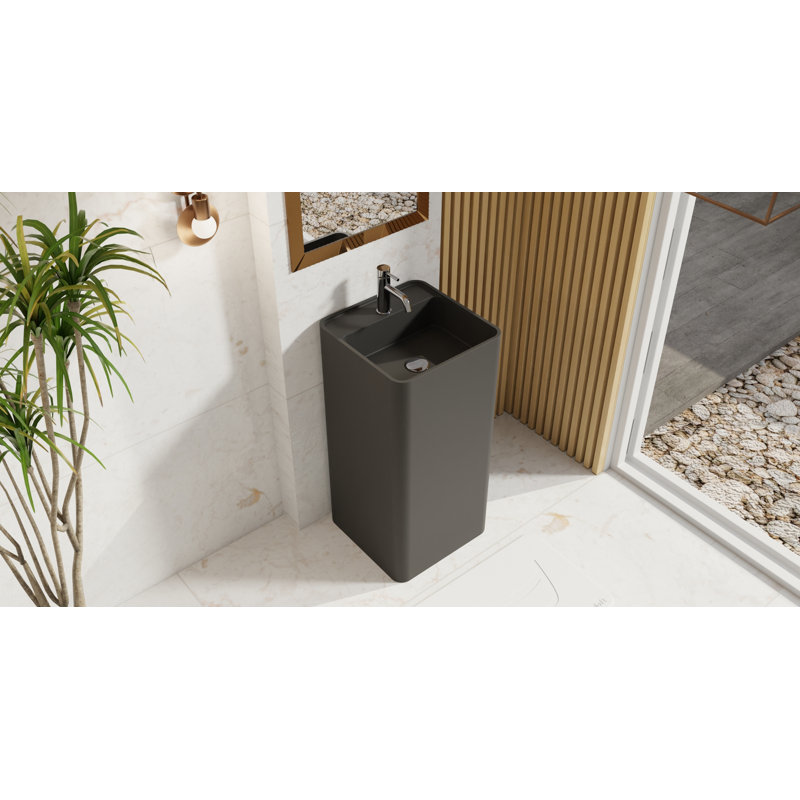 Lavabo de salle de bain autoportant Badeloft, Noir mat