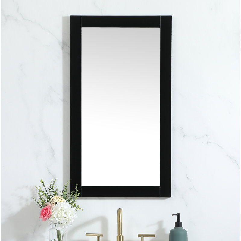 Miroir d'appoint Rosenow, H 32 po x l 18 po, Noir