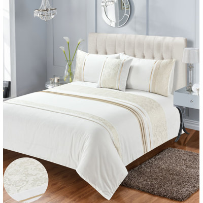 Lexie Cotton Blend, Polyester Floral Duvet Cover Set with Pillowcases