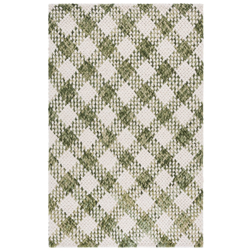 Natural Fiber Couture Handwoven Wool;Cotton Plaid Indoor Rug, Rectangle 6' x 9'