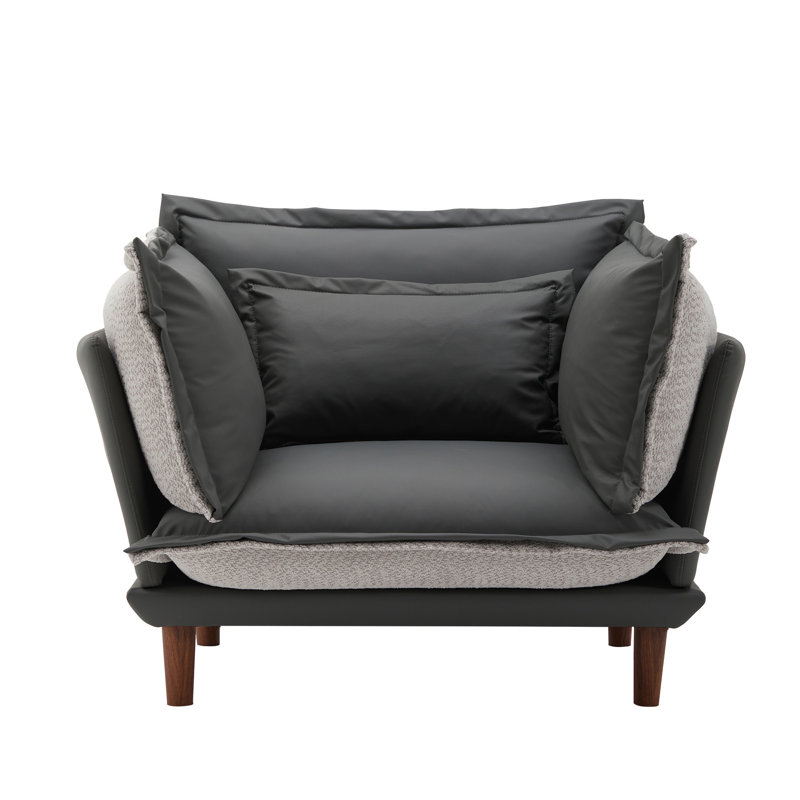 Comfortable Oversized Armchair for Various Rooms with Stylish Design, Blue Gray