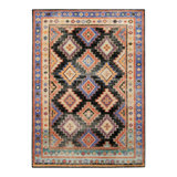Distressed Homage Hand Knotted Wool Geometric Area Rug