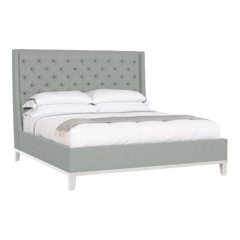 Michael Weiss Upholstered Wingback Bed, Worthy Snow, Casa Blanca