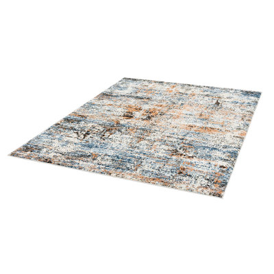 Abstract Area Rug By , Machine Woven Cut And Loop Construction, Multi-color Design, Soft Pile For Busy Areas, Easy Cleaning Options, Slip Transparent Latex Backing - Machine-made Loop, Modern Living,