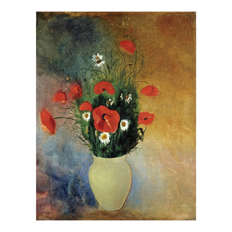 Coquelicots et marguerites par Odilon Redon - Estampe numérique, H 20 po x l 16 po
