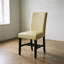 Ensemble de table de salle à manger rectangulaire en caoutchouc noir avec rallonge papillon et 2 chaises Parson en cuir PU couleur crème au lait de poule