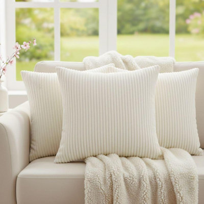 Pack Of 4 Corduroy Square Scatter Cushion Cover