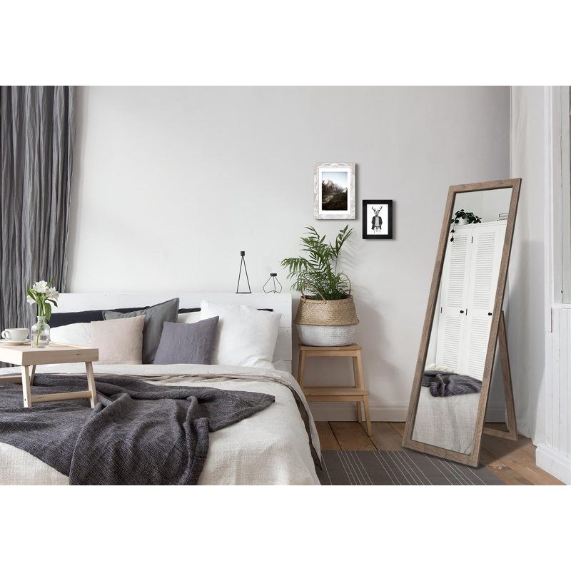 Janaja Flat Freestanding Full Length Mirror, Medium Brown