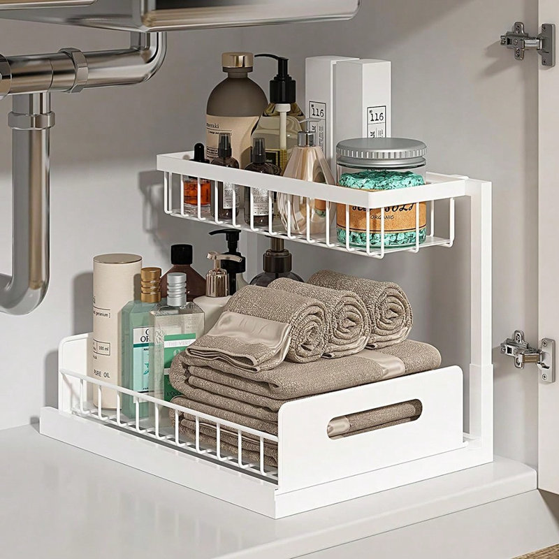 Organisateurs et rangement à 2 niveaux pour armoires de cuisine coulissantes