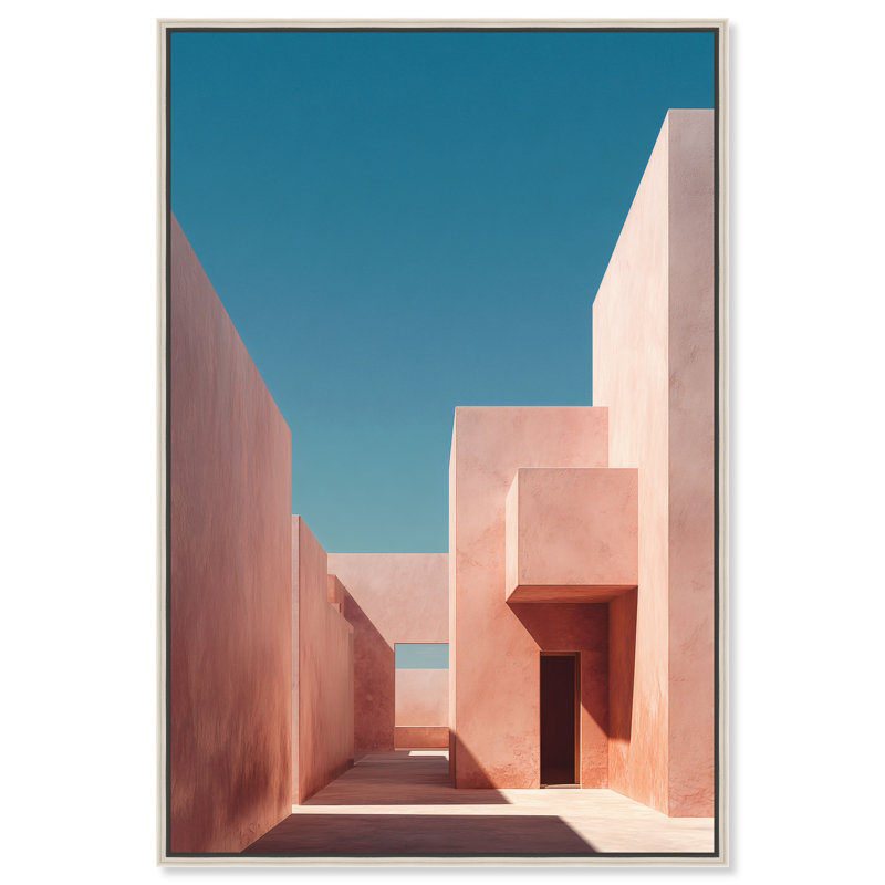 Structured Pink II Print by Oliver Gal, 16"H x 11"W, Silver Floater Frame