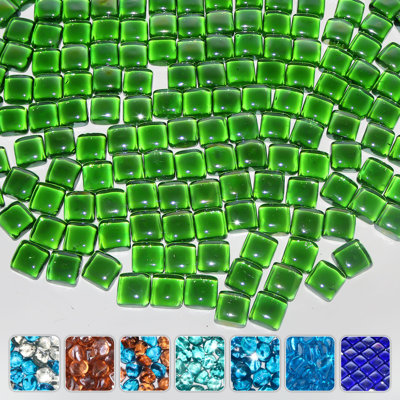 18 Lb 1" High Luster Green Fire Glass