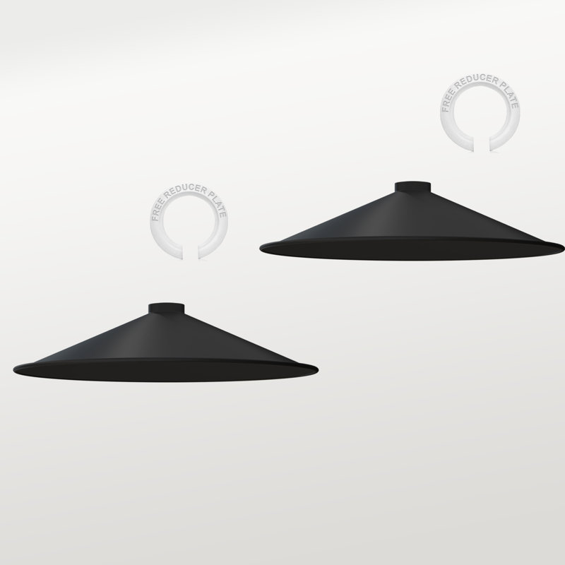 40cm Metal Cone Lamp Shade, Black