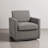 Modern Upholstered Taupe Square Swivel Armchair with Matel Base-1907945585