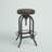 Swivel Upholstered Adjustable Height Counter Stool with Iron Frame-1239898325