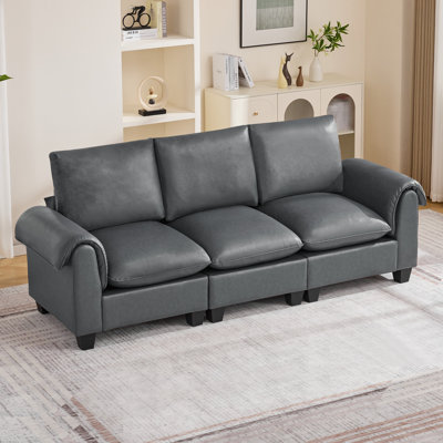 Faux Leather Modular Sectional Sofa, 2, 3 & 4-Seater 