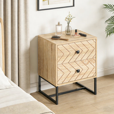 Raul 48cm W Steel Bedside Table