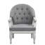 Chaise grise en tissu gris et blanc antique
