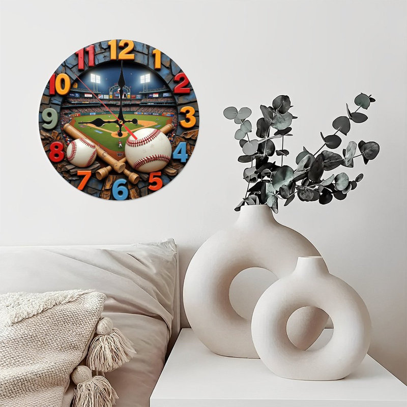 Horloge murale Baseball Stadium Design unique