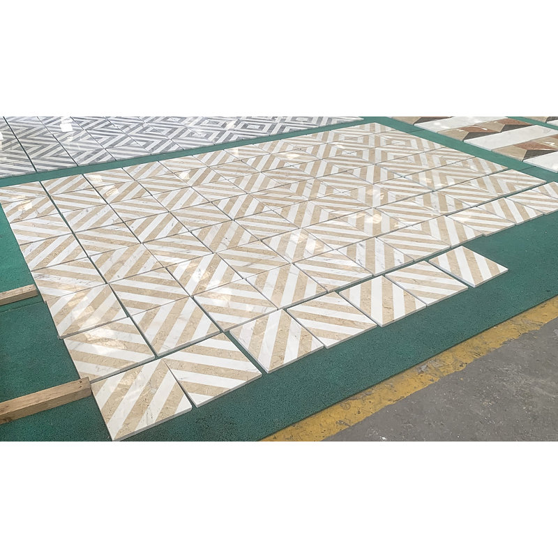 12*12 Waterjet Marble, Natural Marble, For Floor And Wall, Polished Marble Tile, Natural Stone, Genuine Marble, Real Marble, 1 Box 8 Pcs