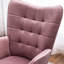 Chaise d'appoint mauve avec revêtement en velours soyeux et confortable, structure en bois d'hévéa massif, capitonnage à boutons, garniture en l 30,33 po x P 33 po x H 25,6 po x P 17,5 po, support luxueux-1484998081