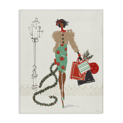 Art festif sur toile, "Fête du magasinage" par Anne Tavoletti