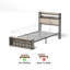 Structure de lit simple avec tête de lit à DEL et fonction de rangement, station de charge pour appareils, table solide, assemblage facile, profondeur 90,01 po, largeur 38,78 po