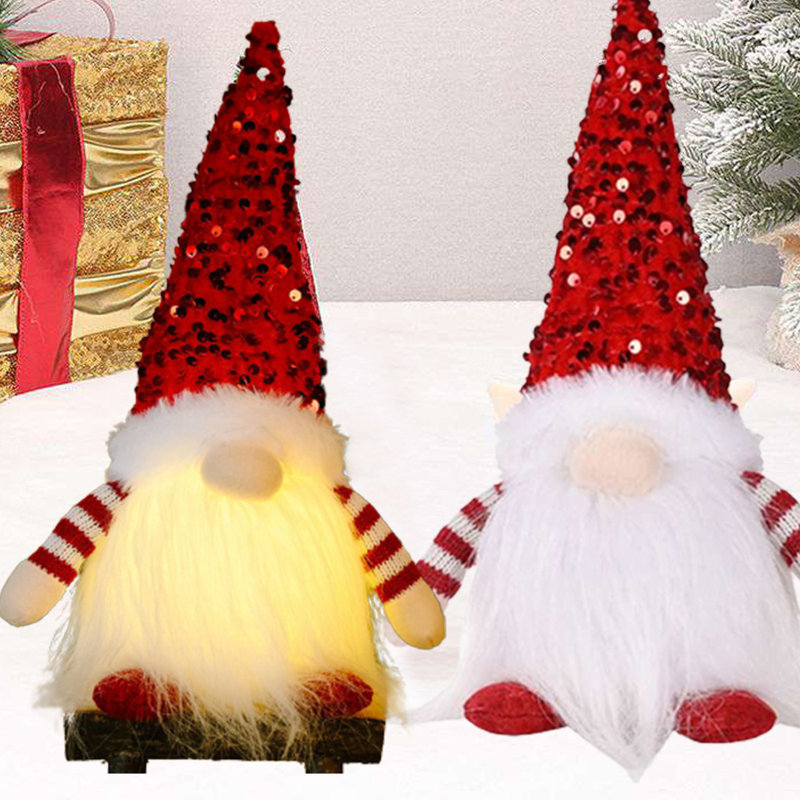 Gnomes de Noël 11,81 po avec peluche, Rouge