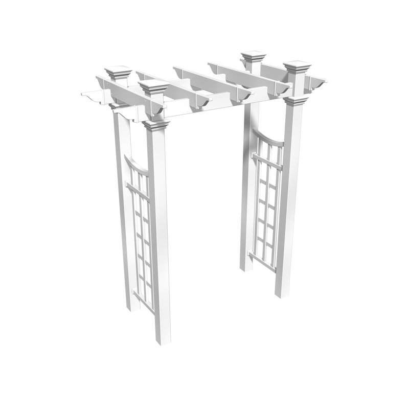 White Vinyl Garden Arbor with Smooth Semi-Gloss Finish