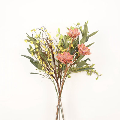 36 "arrangement floral de magnolia artificiel pour remplissage de vase, brindille de campagne, feuillage, branche de fleur, longue tige florale, bouquet en vrac pour la fête de mariage