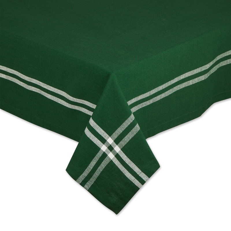 Balsam Green Cotton Farmhouse Square Tablecloth, 52x52 Inches