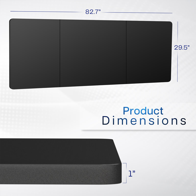 De table, Noir, H 1 po x l 70,9 po x P 29,5 po, 3-Piece