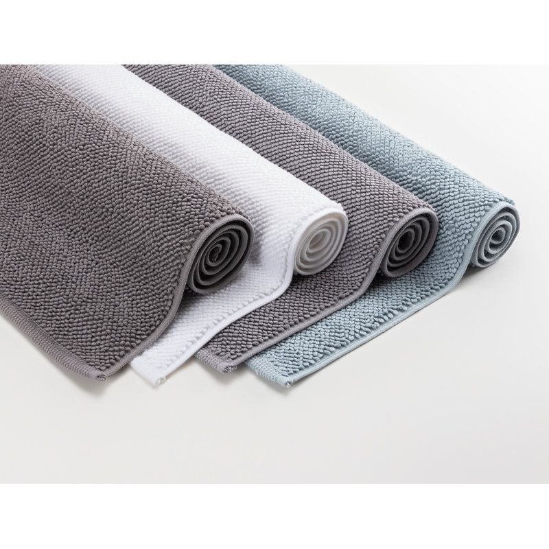 Cotton Non-Slip Bath Rug, Dark Grey